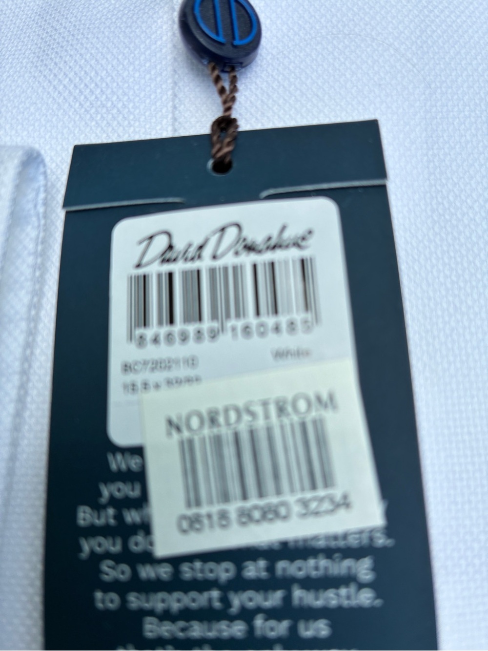 NWT Nordstrom David Donahue 15.5-32/33 white dress shirt - Picture 2 of 5